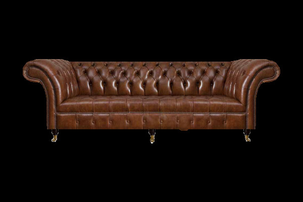Bruine Chesterfield lederen bank Weelderige driezitsbanken voor de woonkamer meubels.