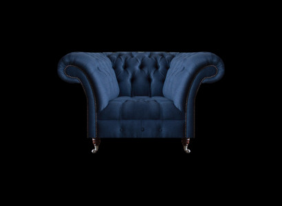 Blauwe Chesterfield fauteuil woonkamer 1-zits Luxe zitmeubilair