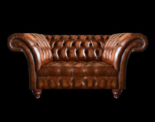 Edler Chesterfield Bruin Lederen Driezitsbank Woonkamer Zitbanken Nieuw