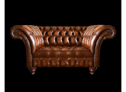Edler Chesterfield Bruin Lederen Driezitsbank Woonkamer Zitbanken Nieuw