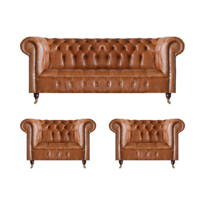 Chesterfield zitmeubels bruine sofa's eenzits woonkamer inrichting