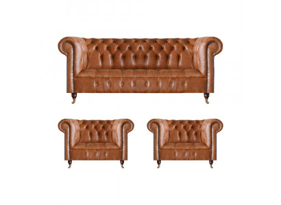 Chesterfield zitmeubels bruine sofa's eenzits woonkamer inrichting