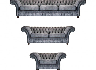 Chesterfield grijze textielgarnituur woonkamersofa's designerbanken