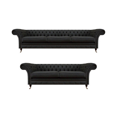 Stijlvolle Chesterfield bankstel moderne 3-zits gestoffeerde tweezitter.