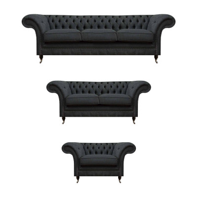 Elegante grijze Chesterfield woonkamerbanken designer sofa's 3-delige set