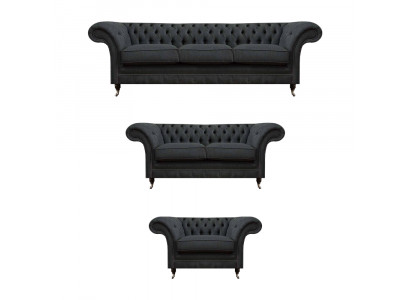 Elegante grijze Chesterfield woonkamerbanken designer sofa's 3-delige set