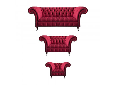 Edle Chesterfield roze zitgroep woonkamer designer textiel banken