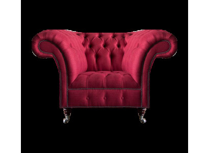 Chesterfield fauteuil roze designer zitelement luxe zitmeubel textiel woonkamer