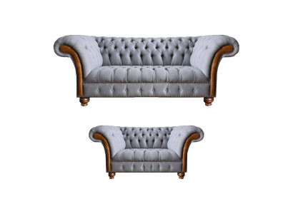 Lichtgrijze Chesterfield banken Designer textielbanken gestoffeerde zitmeubelen