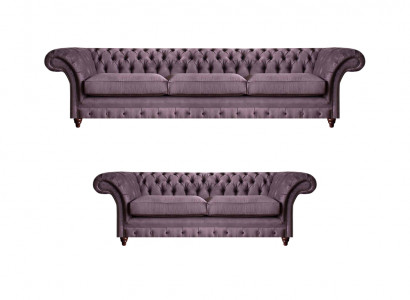 Modern Chesterfield bekledingsset, elegante driezitsbank stof, 2-zits 2-delig