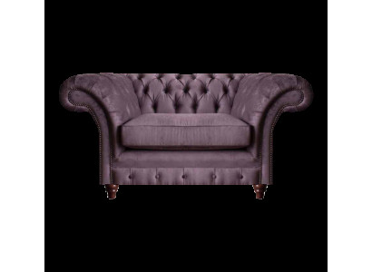 Chesterfield Lila Fauteuil Woonkamer Textiel Eenzitter Elegante 1-Zits