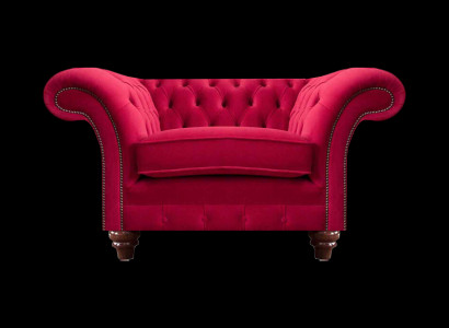 Rode Chesterfield woonkamerfauteuil designer stoffen fauteuil leunstoel