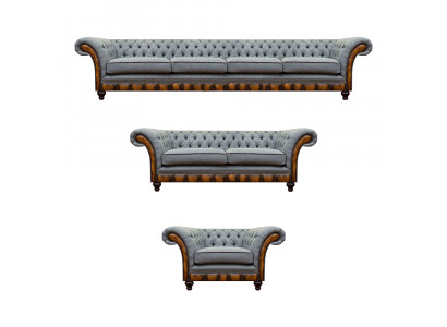 Chesterfield lichtgrijze banken designer 4-zits tweezits fauteuil