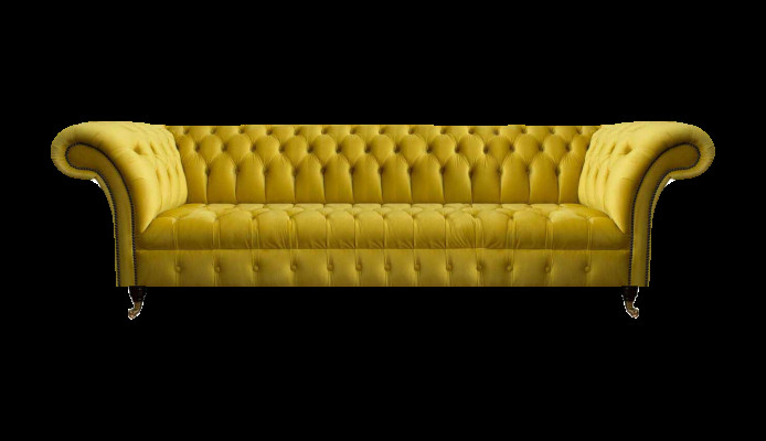 Chesterfield Gele Vierzitter Designer Bekleding Woonkamer Bank