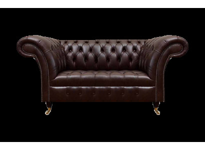 Chocoladebruin Chesterfield leren sofa designer kunstlederen sofa's tweezitter