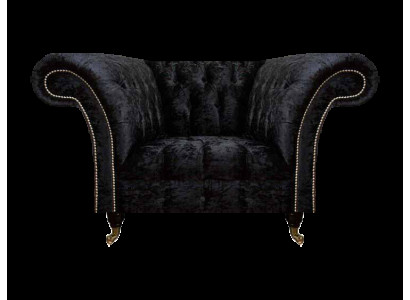 Chesterfield gestoffeerde fauteuil Zwarte eenzitter Luxueuze leunstoel