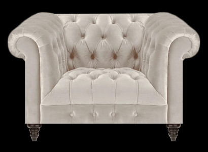 Witte Chesterfield gestoffeerde fauteuil Designer stoffen fauteuil Textiel zitmeubel