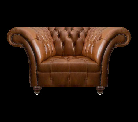 Bruine Chesterfield fauteuil eenzitter woonkamer lederen stoel bekleding 1-zitter