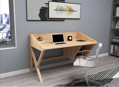 Moderne lichtbruine bureautafel Chique bureaus Luxe houten tafels