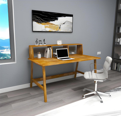 Stijlvolle houten tafel bruine werktafel designer bureaus kantoor meubels