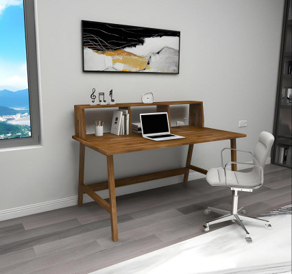 Robuuste bruine tafel, landhuisstijl bureaus, luxe kantoormeubels