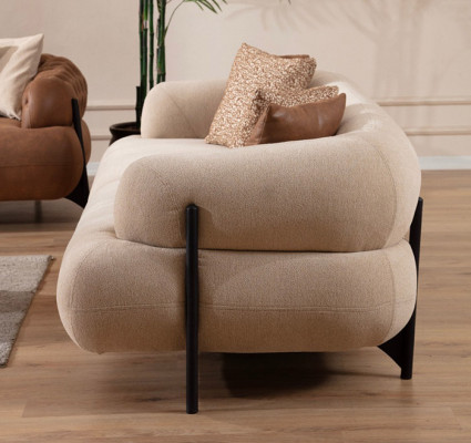 Luxe wit gestoffeerde designer bank woonkamer 3-zits