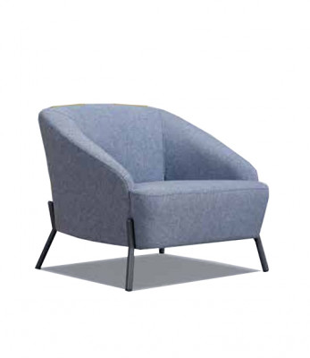 Grijs-blauwe bankstel designer gestoffeerde banken moderne 2-zitter fauteuil.