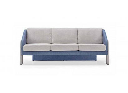 Grijs-blauwe driezitsbank moderne gestoffeerde banken designer woonkamer bank