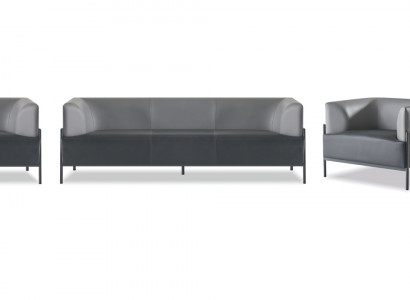Compleet optimaal lederen sofa's 4-delig comfortabele zitmeubelen zwart kleur