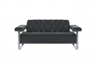 Luxus Zwart 2-zits Sofa Chesterfield Stijl Originele Designer Modern