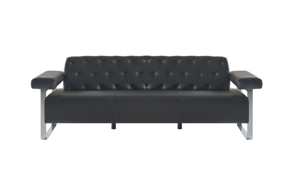 Luxus Compleet Banken 3-delig Zwart 3-zits Chesterfield Zitmeubel Modern