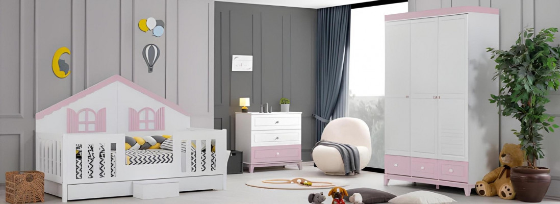 Jeugdkamer Stijlvol Kinderbed Kledingkast Kinderkamer Meubelset 2-delig