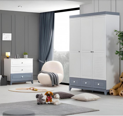 Kinderkamer set kledingkast modern ladekast houten meubels slaapkamer nieuw