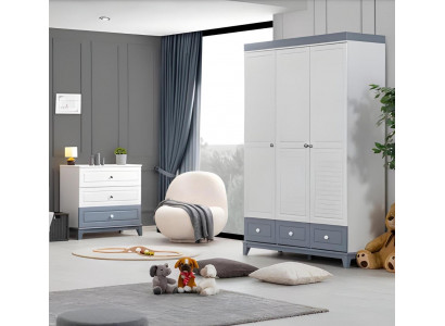 Kinderkamer set kledingkast modern ladekast houten meubels slaapkamer nieuw