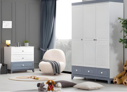 Kinderkamer set kledingkast modern ladekast houten meubels slaapkamer nieuw