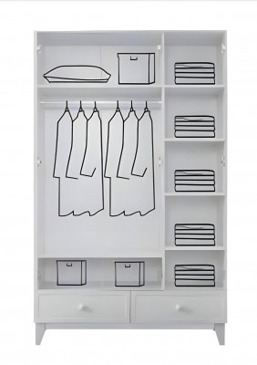 Modern kinderkamer set wit kledingkast luxe commode helder 2-delig nieuw