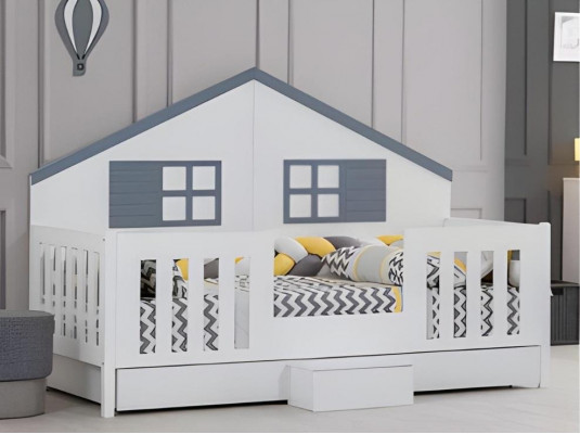 Slaapkamer houten bed meerkleurig eenpersoonsbed designer kinderkamer meubel nieuw