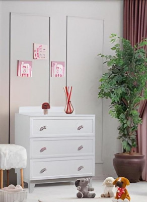 Kinderkamer set modern bed meerkleurig kledingkast commode licht nieuw
