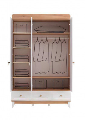 Luxueuze kinderkamer set garnituur kledingkast wit moderne houten commode