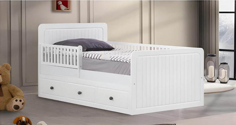 Modern kinderbed wit bed kinderkamer kinderkamermeubels licht hout
