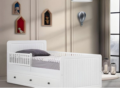 Modern kinderbed wit bed kinderkamer kinderkamermeubels licht hout