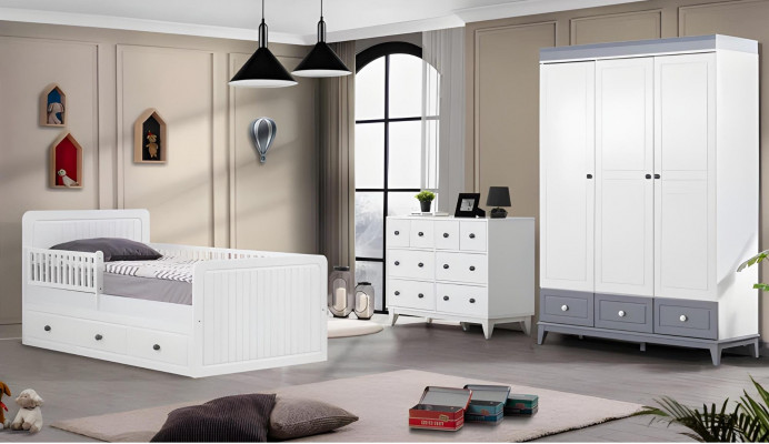 Compleet bed kinderkamer kinderbed kinderkamer hout meerkleurig set