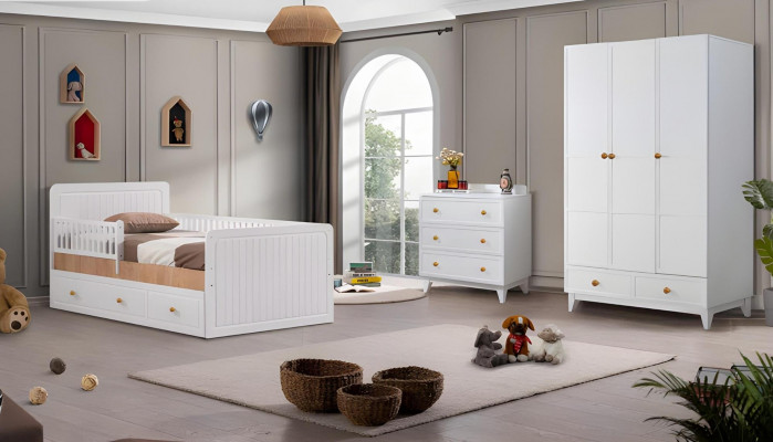 Bedframe kinderbed bed kinderkamer kinderkamermöbel witte