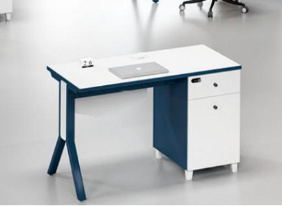 Wit-blauw bureau Ontwerper ladekast Luxe houten tafel
