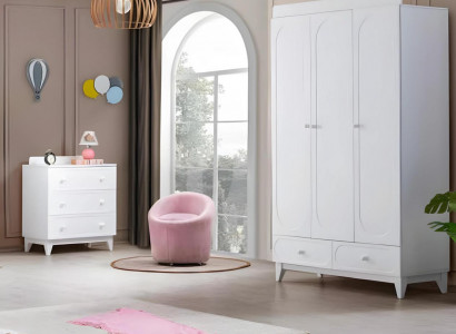 Moderne witte kinderkamer meubels luxe set kledingkast ladekast
