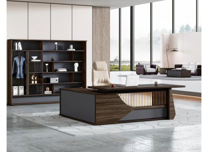 Bruin-grijs bureau Chef Designer kantoormeubilair Robuuste houten tafel