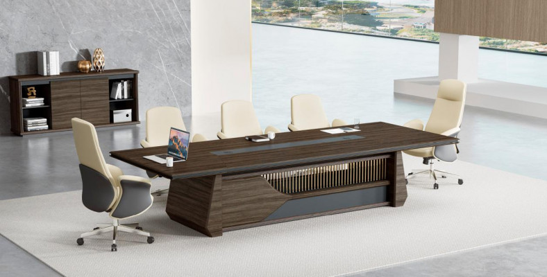 Bruine vergadertafel Designer vergadertafel studeerkamer meubels