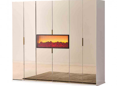 Beige slaapkamer kledingkast designer garderobe edele houten kasten