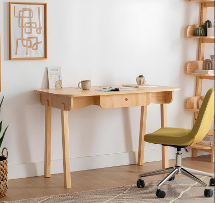 Beige schrijftafel ontwerper computerbureau luxueus robuust kantoormeubilair