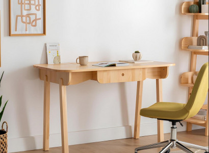 Beige schrijftafel ontwerper computerbureau luxueus robuust kantoormeubilair
